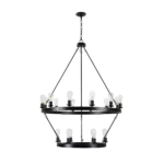 Retro style Large 2-Tier circular ceiling Ironwork chandelier