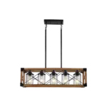 5-Light Retro Farmhouse Chandelier For Kitchen, Living room, Dining room Walnut(No Bulbs)