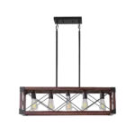 5-Light Retro Farmhouse Chandelier For Kitchen, Living room, Dining room Red(No Bulbs)