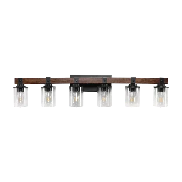 6-Lights Farmhouse Vanity Lights Fixture Rustic Bathroom Light Fixture Bathroom Sconce