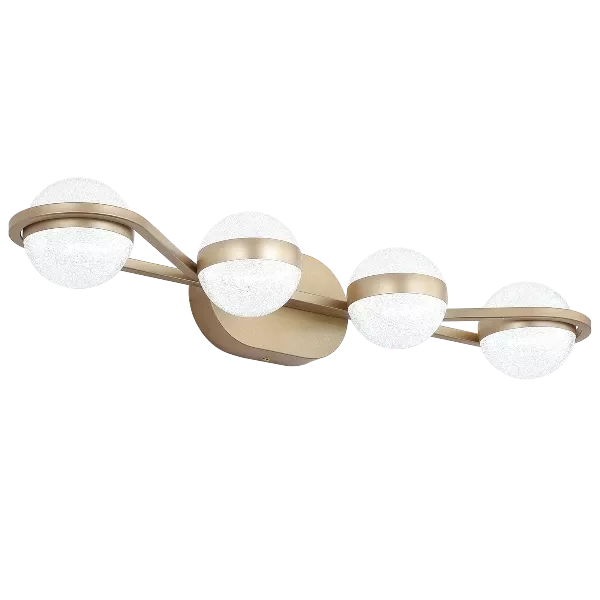 Modern Minimalist Gold Bathroom Vanity Light, 4 Bulb Frosted Glass Shades, Wall Mounted Decorative Lighting Fixture, Suitable for Bathroom Vanity Mirror
