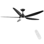 56 In Intergrated LED Ceiling Fan Lighting with Black ABS Blade
