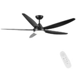 56 In Intergrated LED Ceiling Fan Lighting with Black ABS Blade