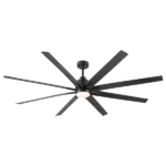 72" Supper Large Integrated LED Light Ceiling Fan with Black ABS Blade