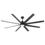 72" Supper Large Integrated LED Light Ceiling Fan with Black ABS Blade