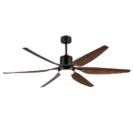 Light Pro 66 in. Smart Indoor Black Standard Ceiling Fan with Brown Blades in Integrated LED