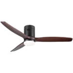 52 in. Integrated LED Indoor Walnut Color Modern Style Ceiling Fan with Remote Control and 6 Gear Wind Speed