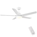 48 in Intergrated LED Ceiling Fan with White ABS Blade