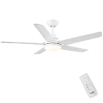 48 in Intergrated LED Ceiling Fan with White ABS Blade