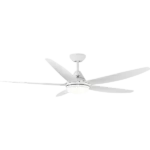 56 in. Dimmable Indoor Integrated LED Light Remote Ceiling Fan with ABS Blade in White