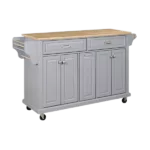 Cambridge Natural Wood Top Kitchen Island with Storage