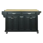 Cambridge Natural Wood Top Kitchen Island with Storage