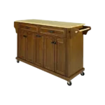 Cambridge Natural Wood Top Kitchen Island with Storage