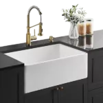 36 inch Fireclay Farmhouse Single Bowl Apron Sink in White