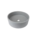 Round Concrete Vessel Bathroom Sink in Dark Gray