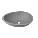 Egg shape Concrete Vessel Bathroom Sink in Gray