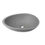 Egg shape Concrete Vessel Bathroom Sink in Gray