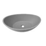 Oval Concrete Vessel Bathroom Sink in Dark Gray