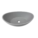 Oval Concrete Vessel Bathroom Sink in Dark Gray