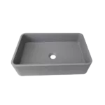 Square Concrete Vessel Bathroom Sink in Gray
