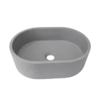 Oval Concrete Vessel Bathroom Sink in Gray