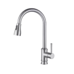 Single Handle Kitchen Faucet With Side Spray in Brushed Nickel