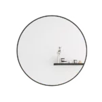 24 in. W x 24 in. H Small Round Metal Framed Wall Bathroom Mirror in Matte Black