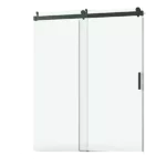 Elan 56 to 60 in. W x 76 in. H Sliding Frameless Soft-Close Shower Door with Premium 3/8 Inch (10mm) Thick Tampered Glass in Matte Black 22D01-60MB