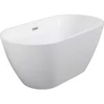 55 inch Sleek White Acrylic Freestanding Soaking Bathtub