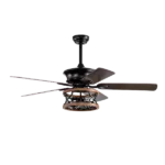 New 52 in. Farmhouse Indoor Matt Black Ceiling Fan with Remote