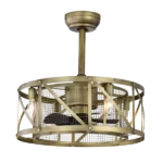 20 in. Indoor Antique Brown Ceiling Fan with Remote, Timer, Sloped Ceiling Available(No Bulbs)