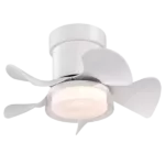 21 in. LED Modern Indoor Low Noise Matte White ABS blades Remote Ceiling Fan with 3-Color Temperatures Light