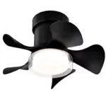 21 in. Indoor Low Noise Matte Black ABS Blade Remote Ceiling Fan with LED Light and White Housing
