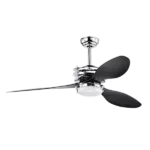 52'' ABS Blades Ceiling Fan with Lights and Remote (5 Speeds Adjustable) , DC Motor Modern Ceiling Fan with 3 ABS Fan Blades & 2 Down Rods, Indoor Ceiling Fan with Light for Home Use