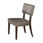 Modern Grey Fabric Set of 2 Solid Back Chair With Espresso Finish Wooden Frame And Legs for Dinning Room