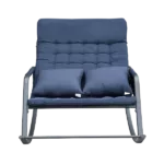 2-seater Navy Blue Rocking Chair of  Metal Frame and Legs Ideal for Living Room & Bedroom