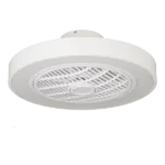 Modern 20 in. 1-Light Indoor White Enclosed Bladeless Ceiling Fan with Light and Remote Timing