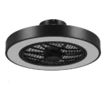 Modern 20 in. 1-Light Indoor Black Enclosed Bladeless Ceiling Fan with Light and Remote Timing