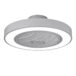 STANSS 20" Modern Bladeless Ceiling Fans with 3 Speeds Dimmable LED Lights and Remote Control Grey Low Profile Flush Mount Enclosed Ceiling Fan 6 Wind Speeds for Bedroom Kitchen Living Room