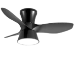 23 in. LED Indoor/Outdoor Black Small Modern Ceiling Fan with light and 6-Speed DC Remote Control