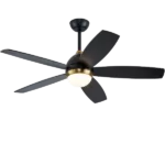 WhisperBloom 52 in. Indoor Brass Ceiling Fan with LED Light Bulbs and Remote Control