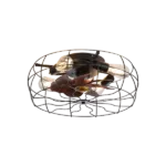 19" Cage Ceiling Fan With 4 LED Way Day