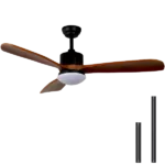 HakkaGrow 52" Ceiling Fan with Lights and Remote Control, Reversible Quiet DC Motor Indoor Outdoor Ceiling Fans for Bedroom, Living Room, Patio, Office, Farmhouse