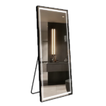Mirror Full Length Mirror with Lights Wide Standing Tall Full Size Mirror for Bedroom Giant in Black