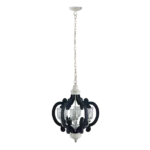6-Light Remote Control Ceiling Fan Farmhouse Chandelier in Matte Black with Reversible Airflow and Anti-Theft Function For Indoor