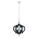 6-Light Remote Control Ceiling Fan Farmhouse Chandelier in Matte Black with Reversible Airflow and Anti-Theft Function For Indoor