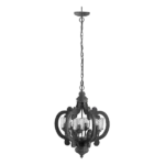 Farmhouse Chandelier, 6-Light Wood Chandelier Pendant Light Fixture with Adjustable Chain for Dining Room Living Room Entryway, Bulb Not Included for Indoor