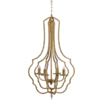4 - Light Metal Chandelier, Hanging Light Fixture with Adjustable Chain for Dining Room Foyer Entryway, Bulb Not Included for Indoor