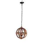 4 - Light Wood Chandelier, Hanging Light Fixture with Adjustable Chain for Kitchen Dining Room Foyer Entryway, Bulb Not Included for Indoor