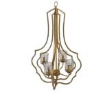 4 - Light Metal Chandelier, Hanging Light Fixture with Adjustable Chain for Kitchen Dining Room Foyer Entryway, Bulb Not Included For Indoor